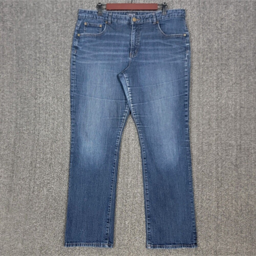 Chaps Jeans Womens 16 Blue Madden Straight Leg Stretch Denim 36x30